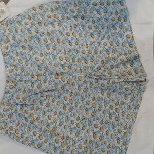 NWT Jones New York High Waisted Shorts Size 14 Blue Daisy Printed Floral